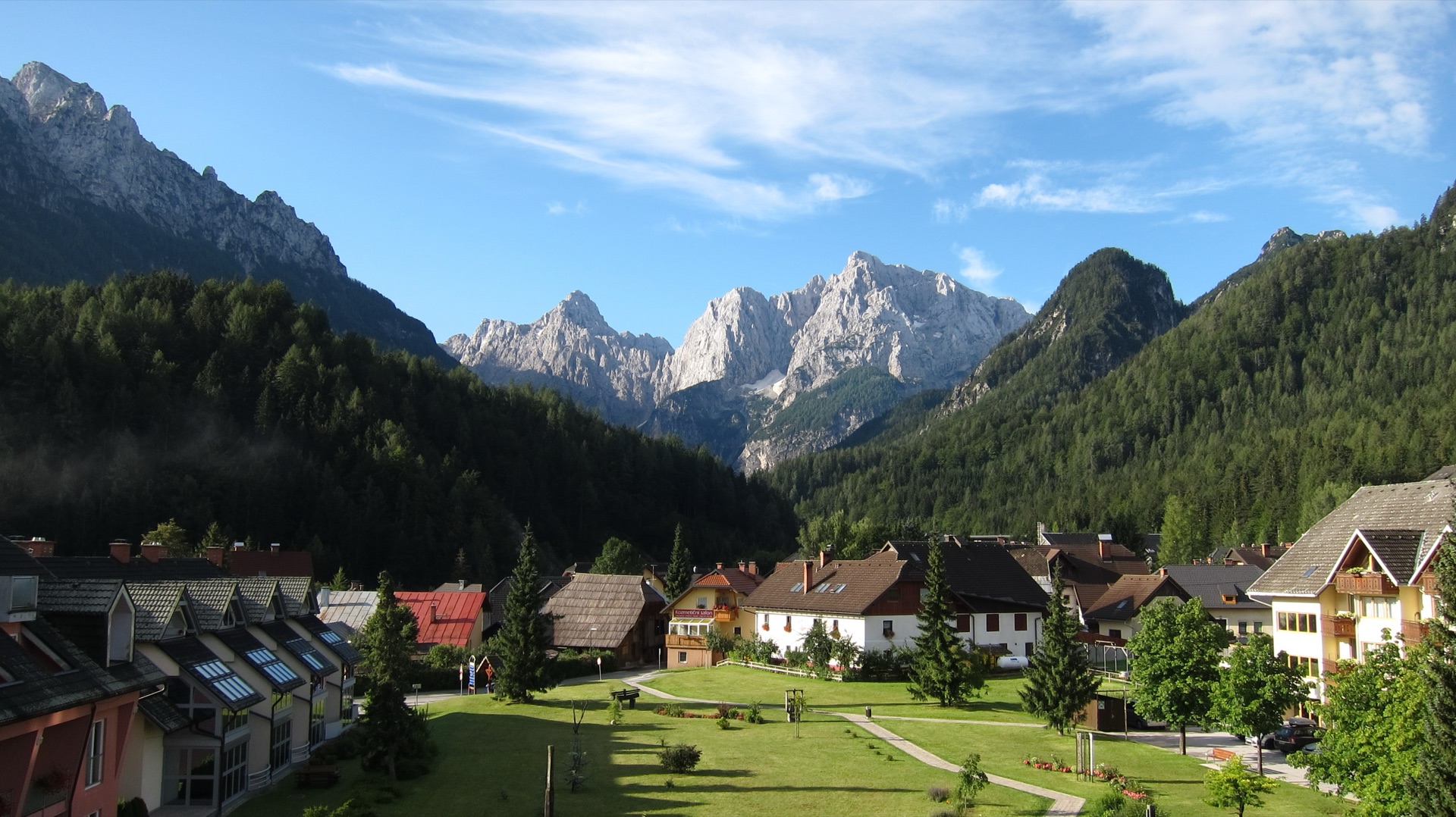 Kranjska Gora cycling base at the foot of Vršič Pass, Slovenia